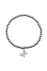 Crystalp Butterfly Guard Bracelet - Silver